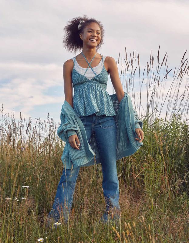 AE Ne(x)t Level Super High-Waisted Flare Jean - Blue Tides, 8 