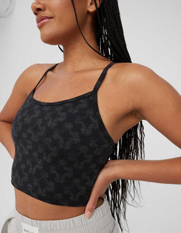 OFFLINE By Aerie The Hugger Longline Racerback Sports Bra - True Black, S 