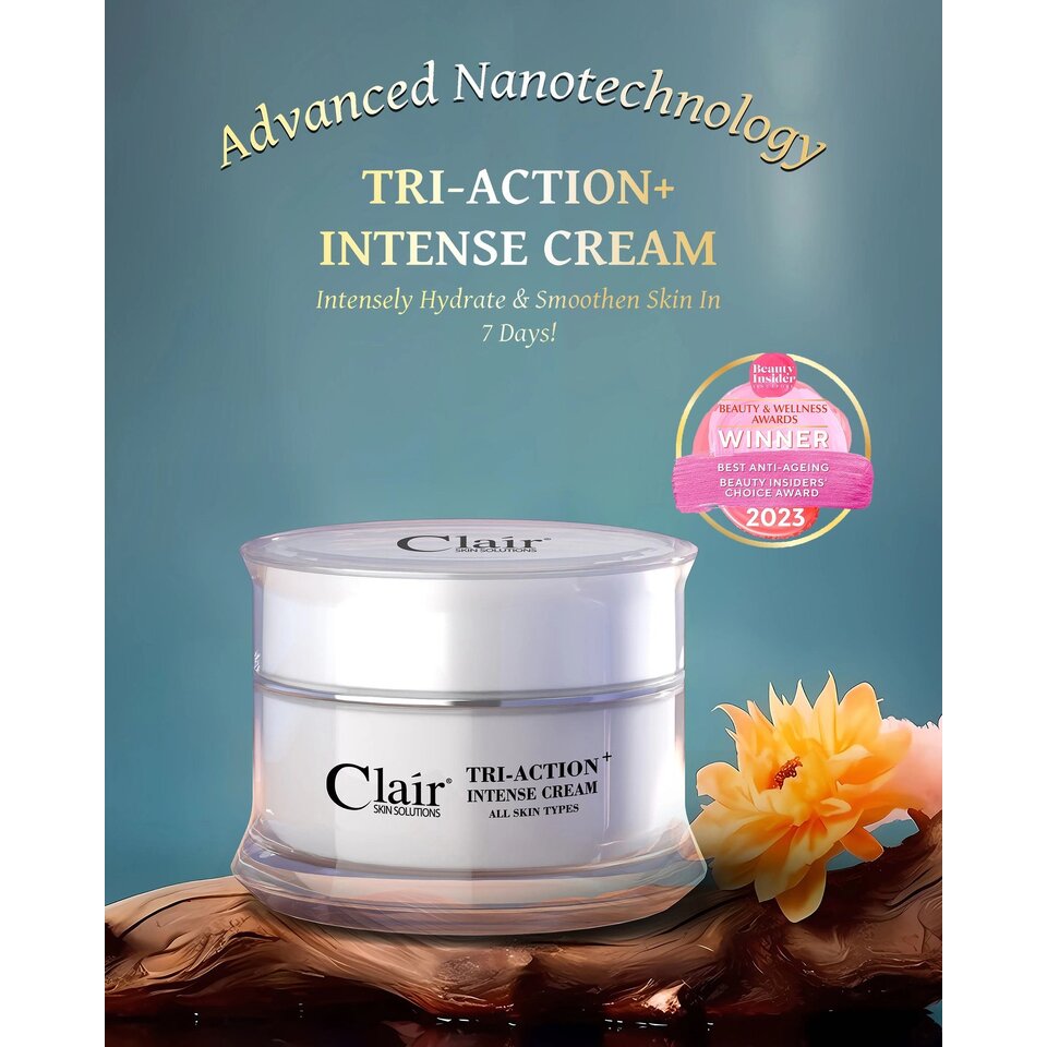 New TRI-ACTION+ INTENSE CREAM 30ML GET 2X GENTLE EXFOLAITING CLEANSER 120ML