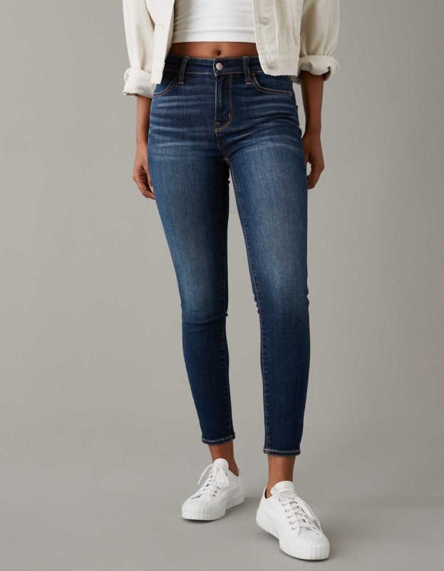 AE Next Level High-Waisted Jegging Crop - Dark Rich Indigo, 10 