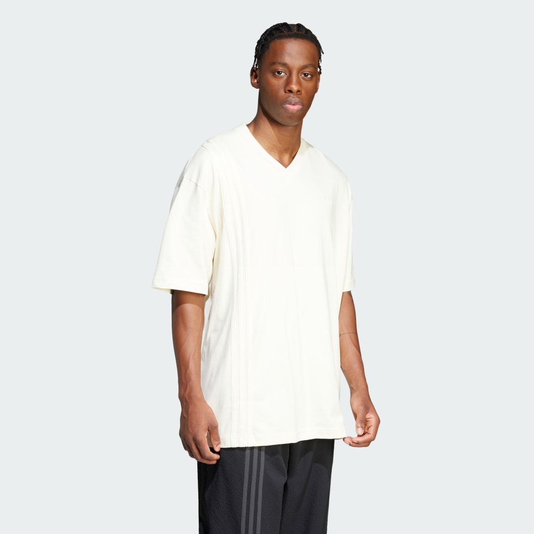 adidas Front 3-Stripes Tee Lifestyle A/XL Men Cream White