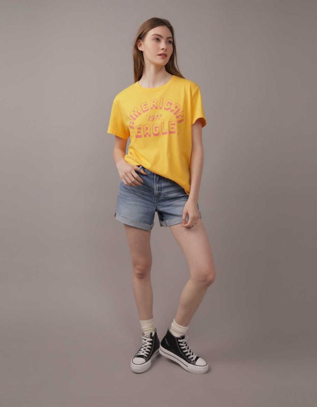 AE Short-Sleeve Graphic Tee - Mango, M 