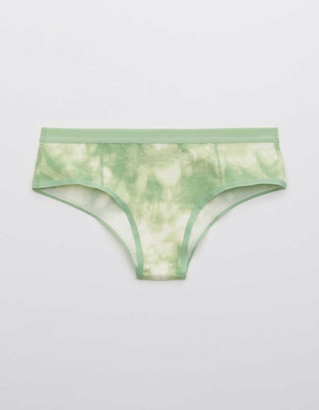 Aerie Cotton Elastic Printed Cheeky Underwear - Midday Mint, XS 