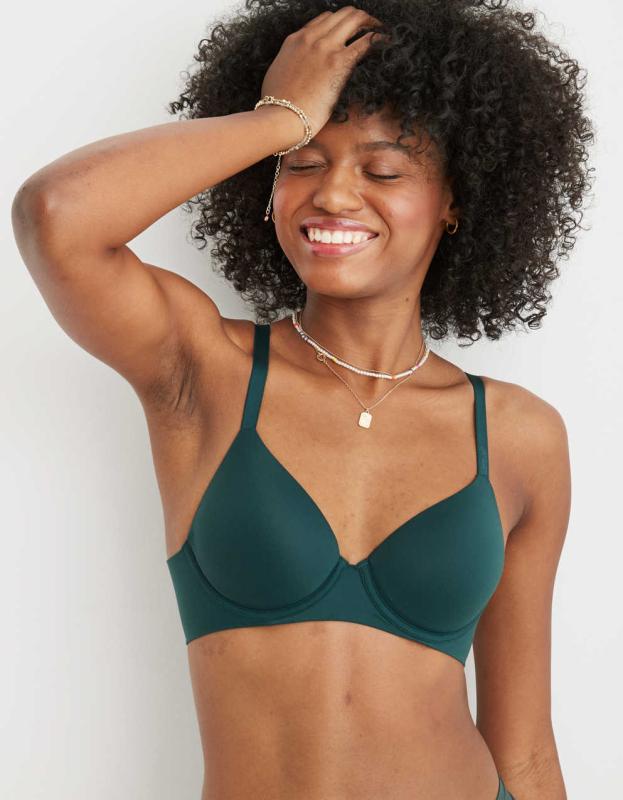 SMOOTHEZ Full Coverage Lightly Lined Bra - Deep Forest Green, 80B 
