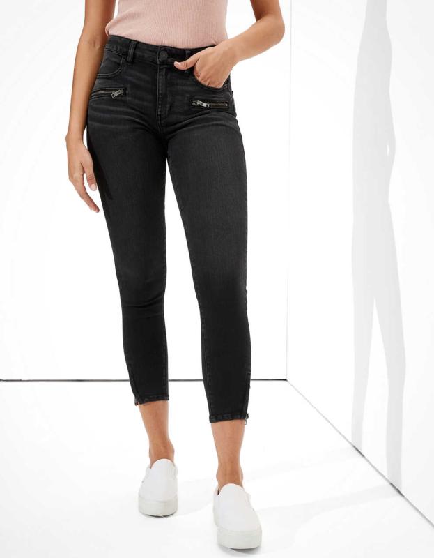 AE Ne(x)t Level High-Waisted Jegging Crop - Black, 00 