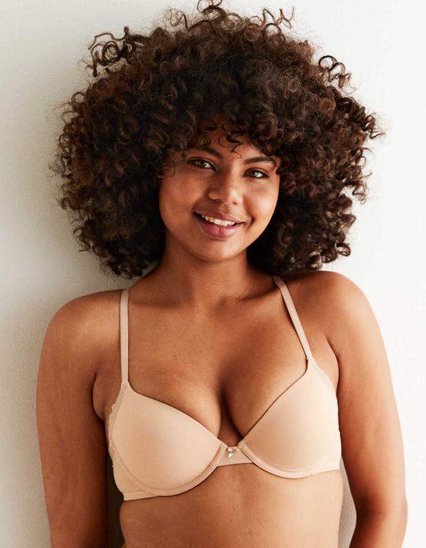 Aerie Real Happy Demi Push Up Bra - Sands, 70C 