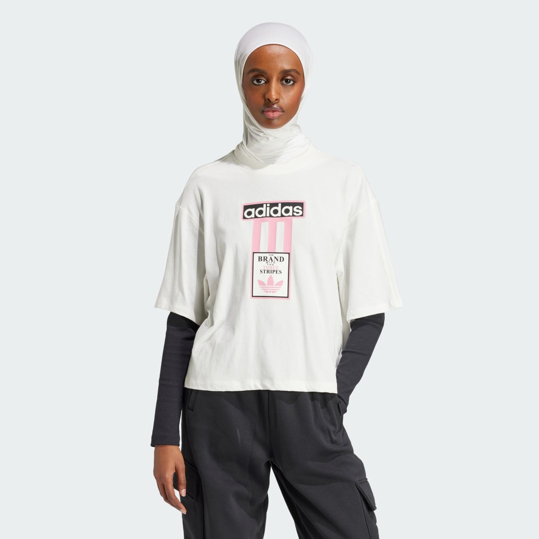 adidas Adibreak Graphic Logo Tee Lifestyle L Women White