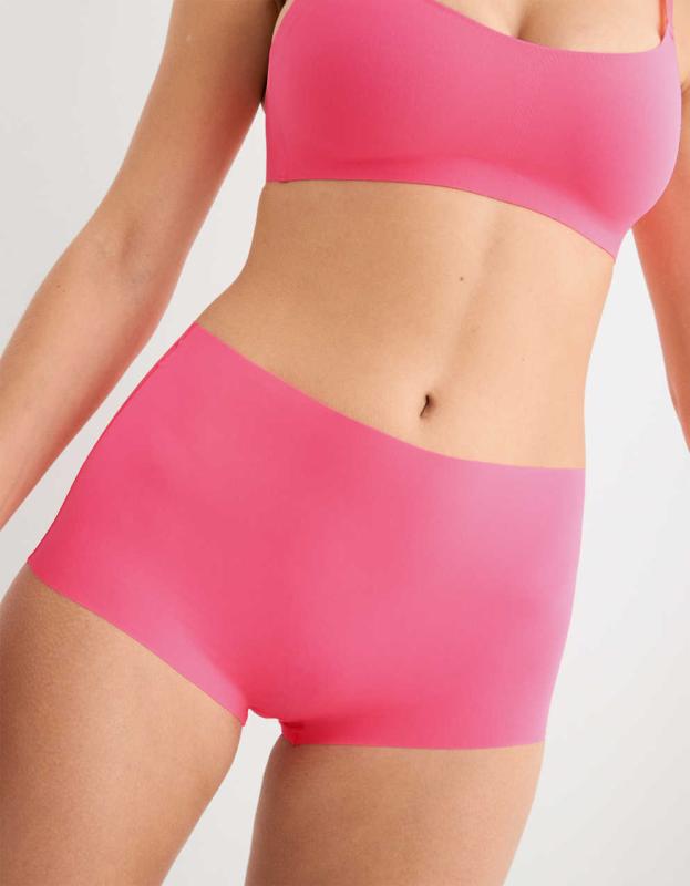 SMOOTHEZ No Show XTRA Mid Rise Cheeky Underwear - Coral Sun, M 