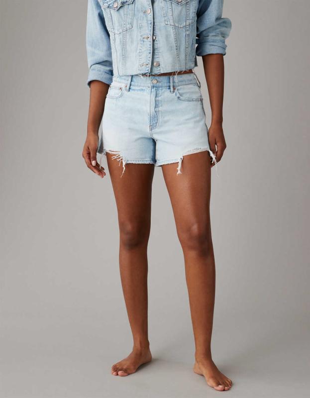 AE Strigid 4" Perfect Denim Short - Light Wash, 0 