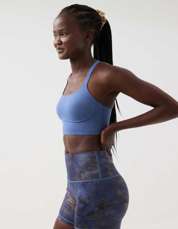 OFFLINE By Aerie Real Me Hold Up! Racerback Sports Bra - Marbled Blue, M 