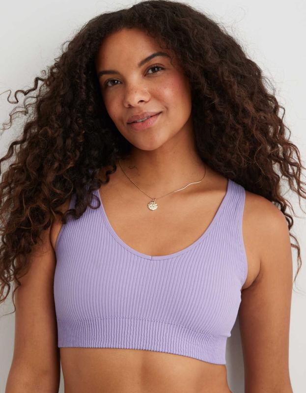 Superchill Seamless Padded Voop Bralette - Purple Wash, M 