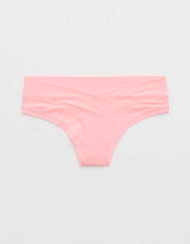 SMOOTHEZ Everyday Crossover Thong Underwear - Shell Pink, M 