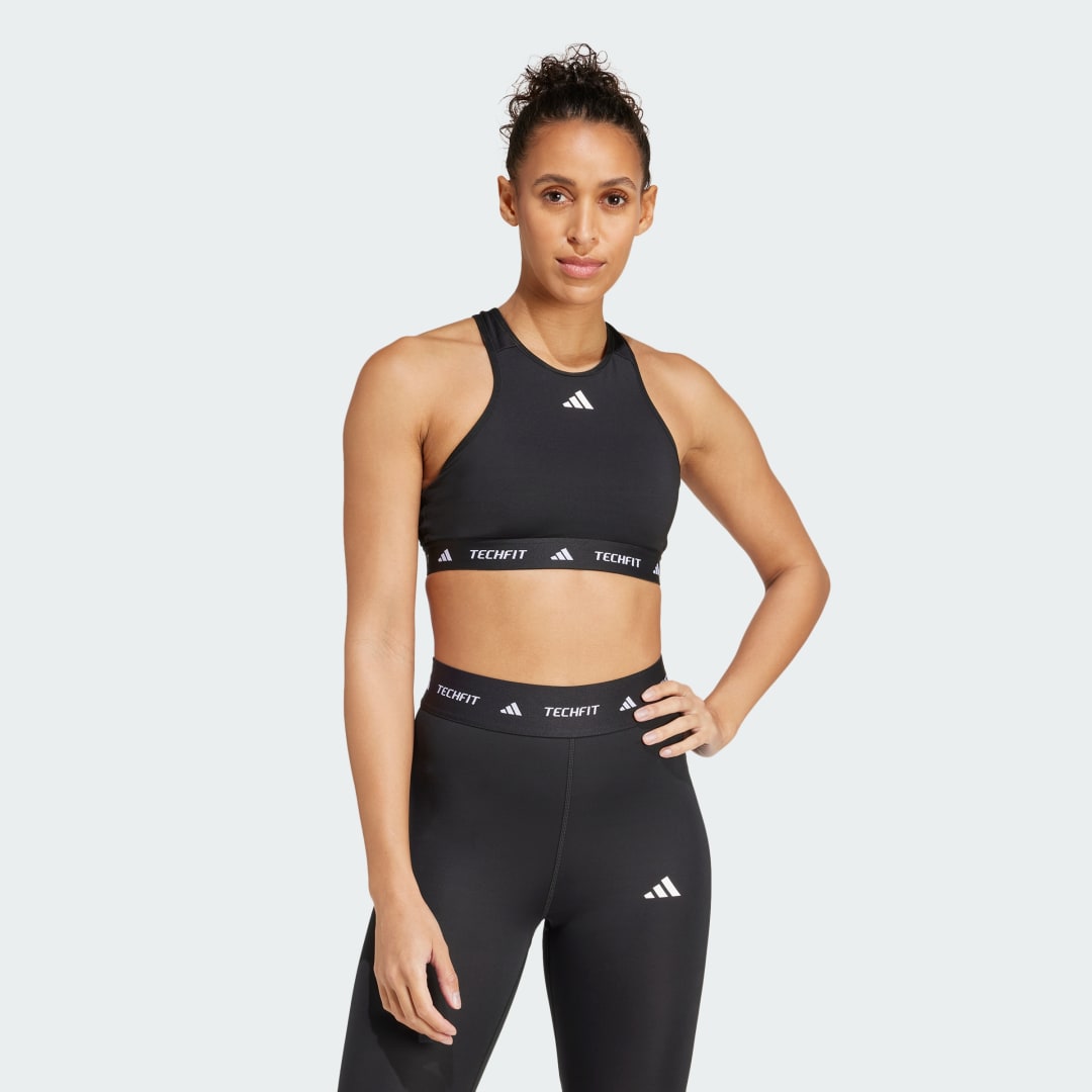adidas TECHFIT Medium-Support High-Neck Bra Training XOT Women Black