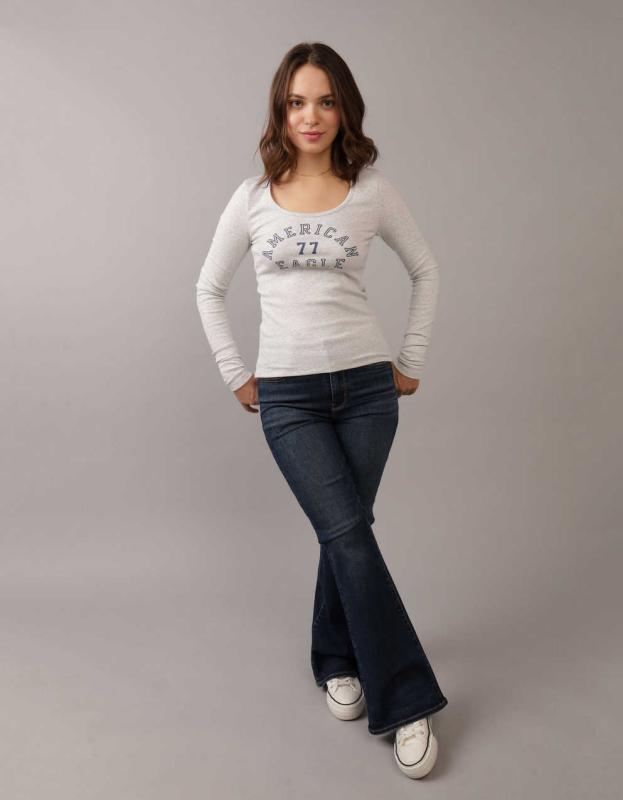 AE Next Level Super High-Waisted Flare Jean - Dark Wash, 00 