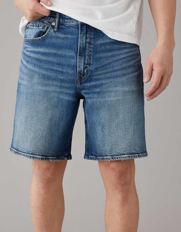 AE EasyFlex 9" Loose Denim Short - Medium Vintage Wash, 33 