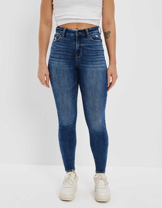 AE Ne(x)t Level High V-Rise Curvy Jegging - Medium Indigo, 00 