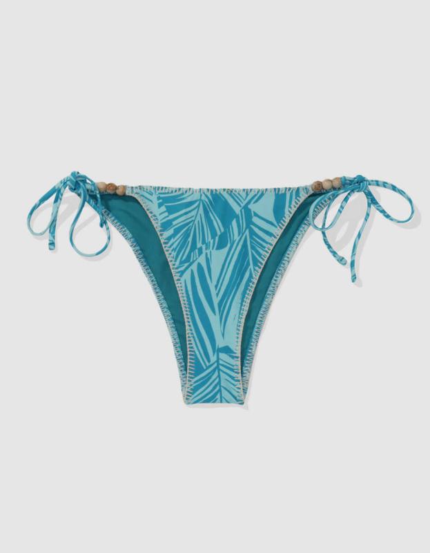 Aerie Cheekiest Tie Bikini Bottom - Blue Mist, L 