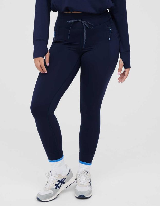 OFFLINE By Aerie Warm Up Zipper Pocket Legging - Royal Navy, L 