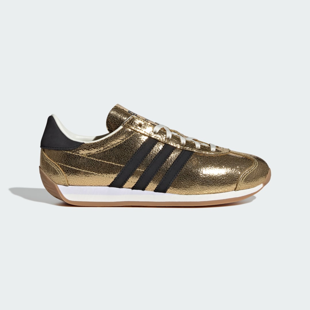 adidas Country OG Shoes Lifestyle 7.5 UK Women Gold Metallic / Black / Off White