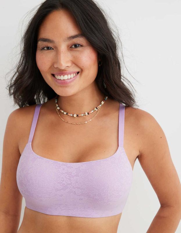 SMOOTHEZ Lace Bra-ish Wireless Bralette - Lavender Lake, S 