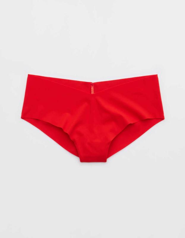 SMOOTHEZ No Show Cheeky Underwear - Holiday Red, L 