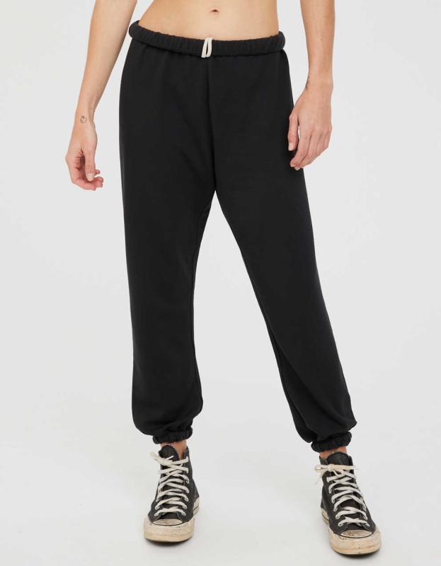 OFFLINE By Aerie OTT Fleece Jogger - True Black, XS 