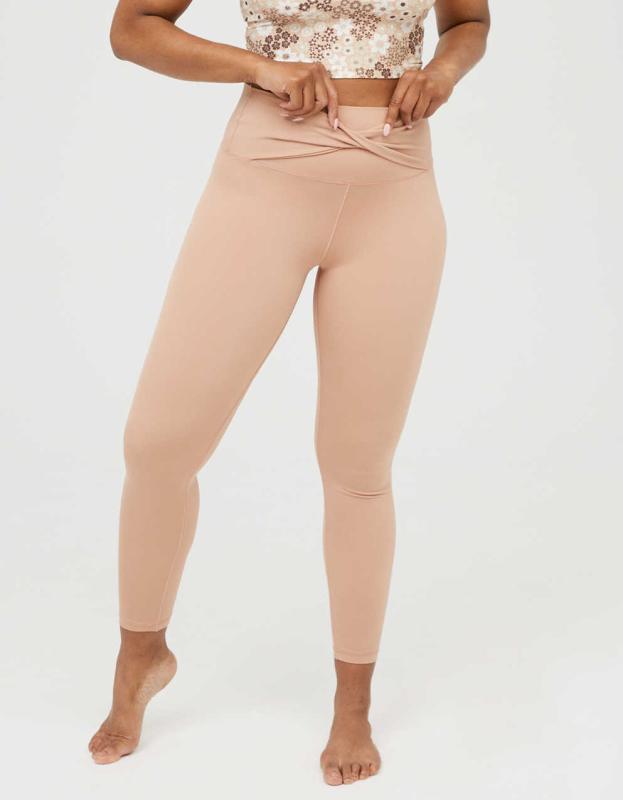 OFFLINE By Aerie Real Me High Waisted Twist Legging - Raw Sienna, M 