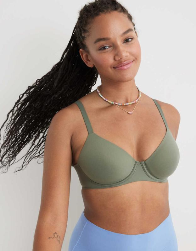 SMOOTHEZ Full Coverage Lightly Lined Bra - Olive Fun, 36D 