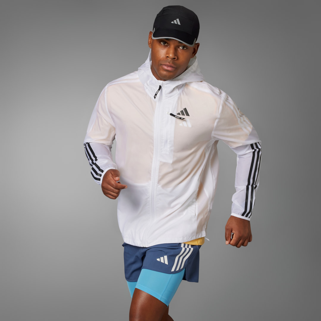 adidas Own The Run 3-Stripes Jacket Running S Men White