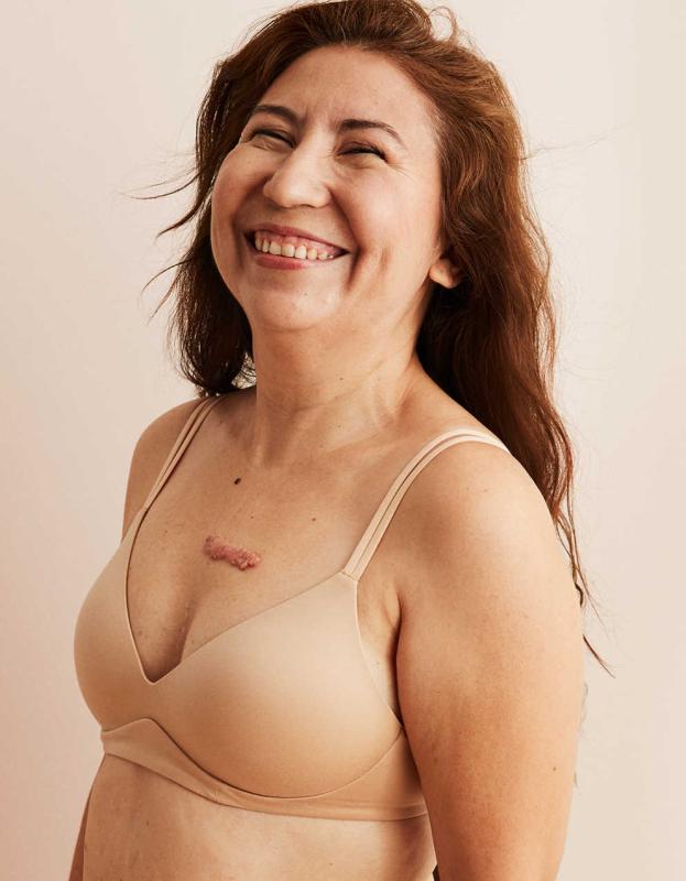 Aerie Real Sunnie Wireless Push Up Bra - Sands, 70A 