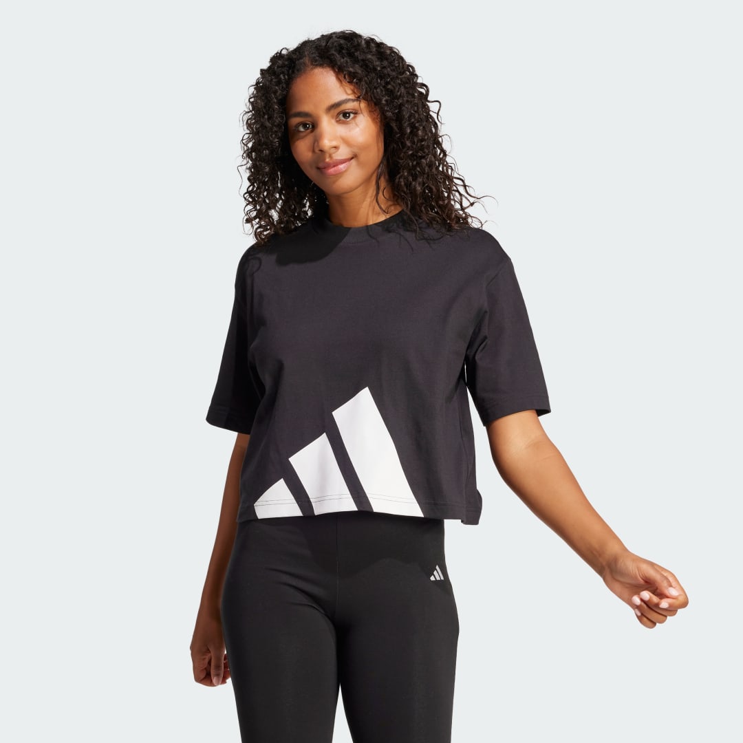 adidas Essentials Big Logo Boyfriend Tee Lifestyle A/XLS Women Black / White