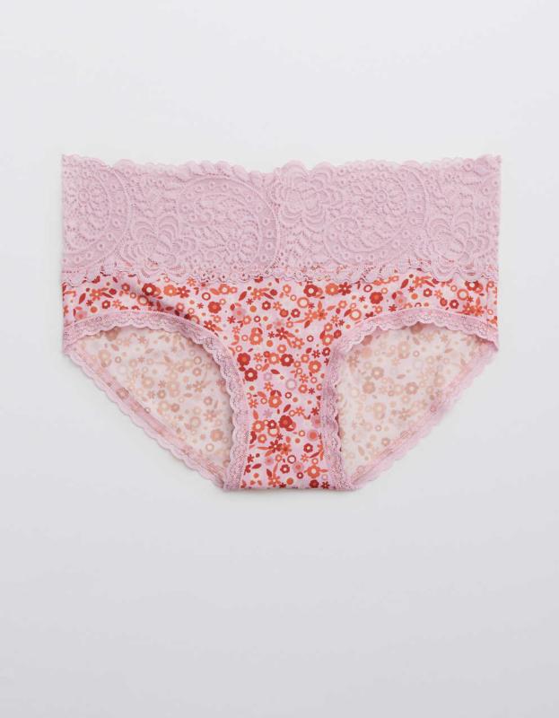 Aerie Shine Far Out Lace Boybrief Underwear - Calla Lily, XS 