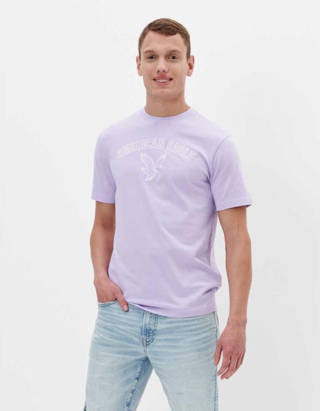 AE Logo Graphic T-Shirt - Purple, XS 