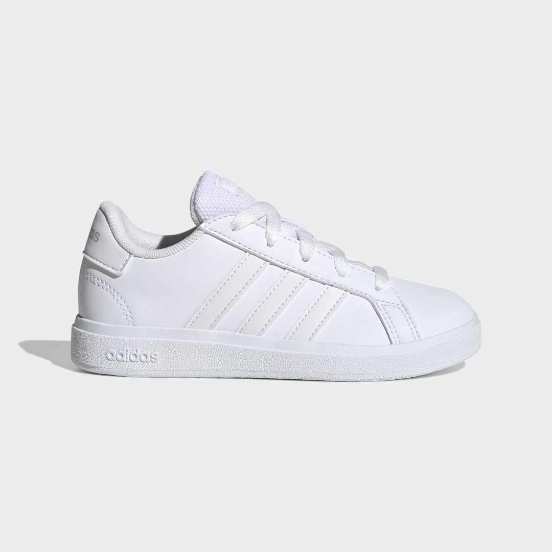adidas Grand Court Lifestyle Tennis Lace-Up Shoes Lifestyle,Tennis 3 UK Kids White / Grey