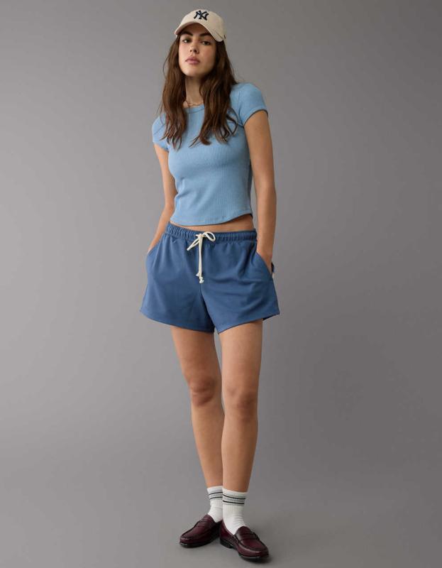 AE Hey Baby Waffle T-Shirt - Blue, L 