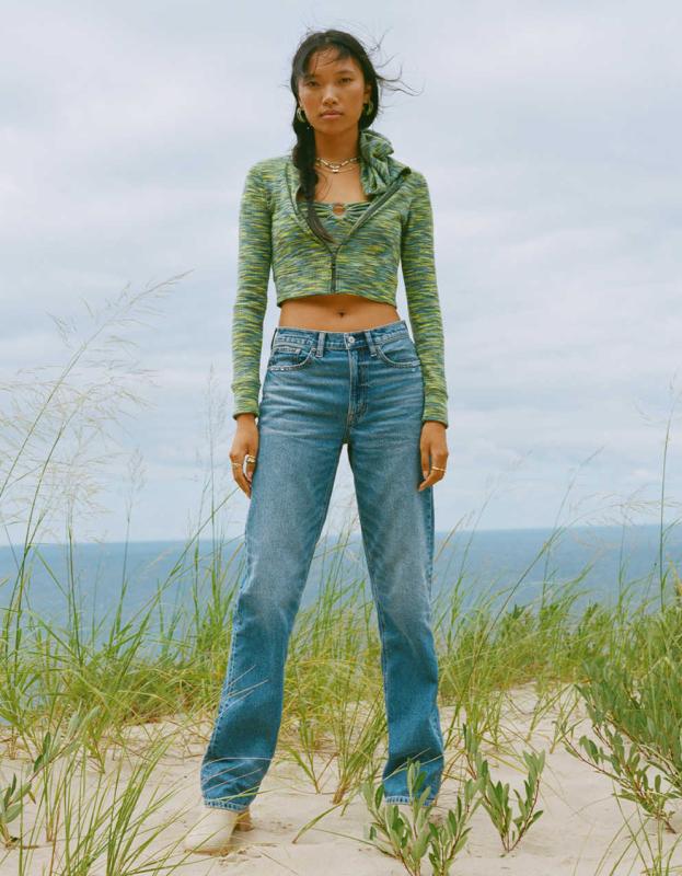 AE Low-Rise Baggy Straight Jean - Blue Street, 00 