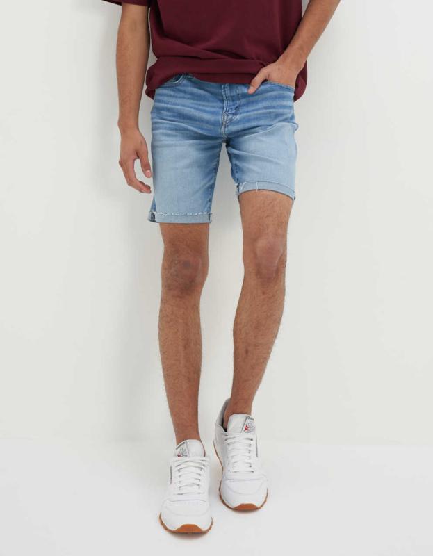 AE AirFlex+ 9" Athletic Fit Denim Short - Light Wash, 32 