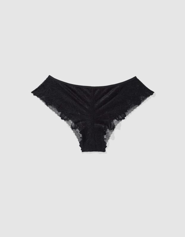 Show Off Tropicool Lace Cheeky Underwear - True Black, S 