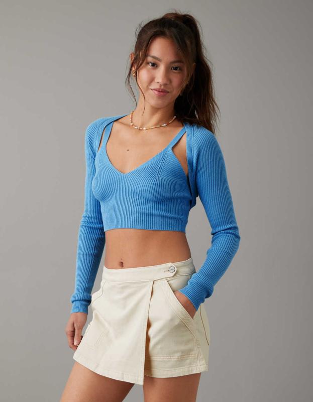 AE High-Waisted Mini Skort - Cappuccino, 4 