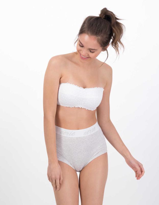 Aerie Lace Bandeau Bralette - White, S 