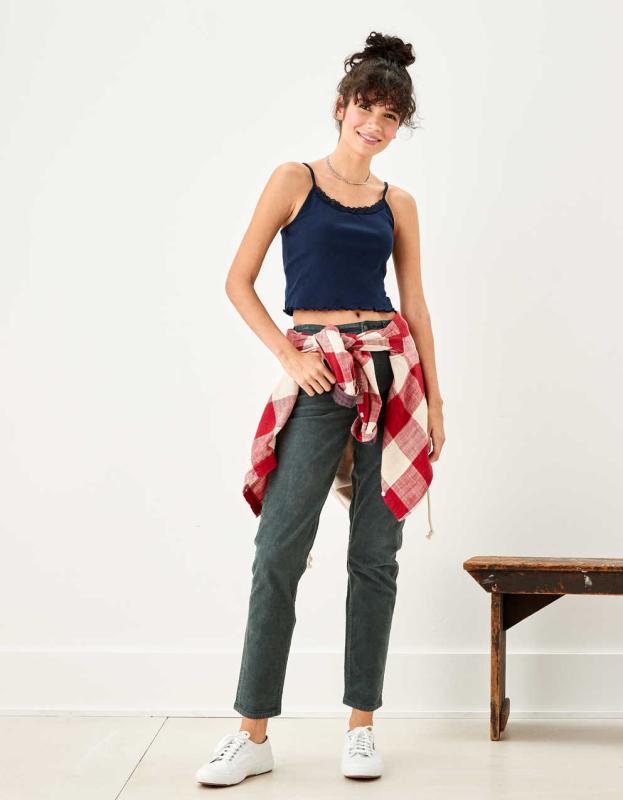 AE Pointelle Lace Cami - Navy, XXS 