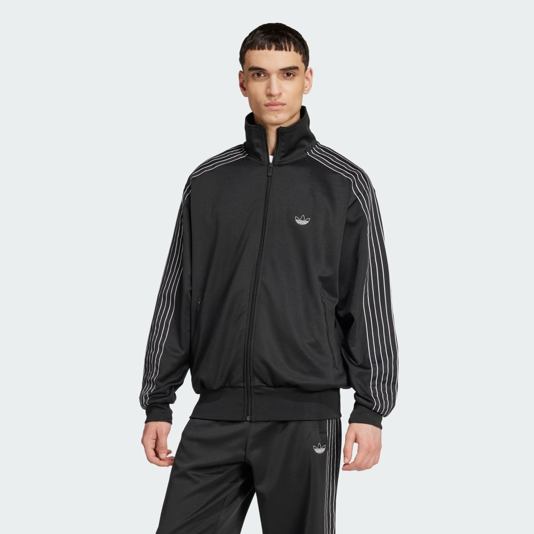 adidas Outlined Trefoil Firebird Track Top Lifestyle A/2XS Men Black