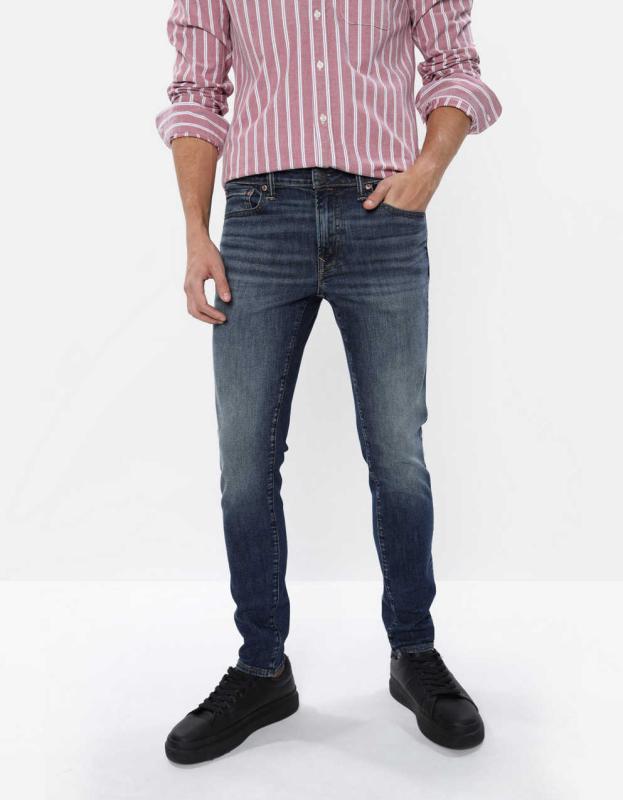 AE AirFlex 360 Skinny Cropped Jean - Dark Wash, 29W x 32L 