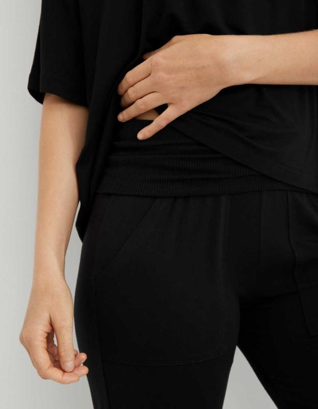 Aerie Real Soft® Foldover Jogger - True Black, XS 