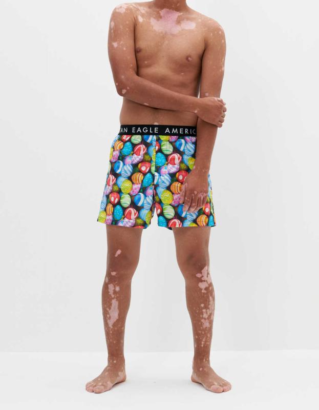 AEO Easter Eggs Stretch Boxer Short - Black, XS 