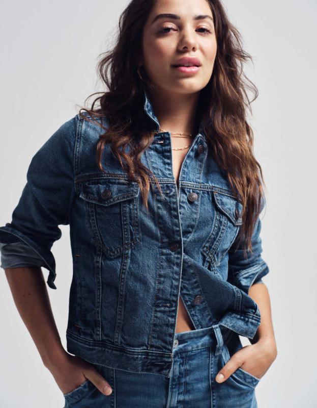 AE Strigid Classic Denim Jacket - Medium Wash, XXS 