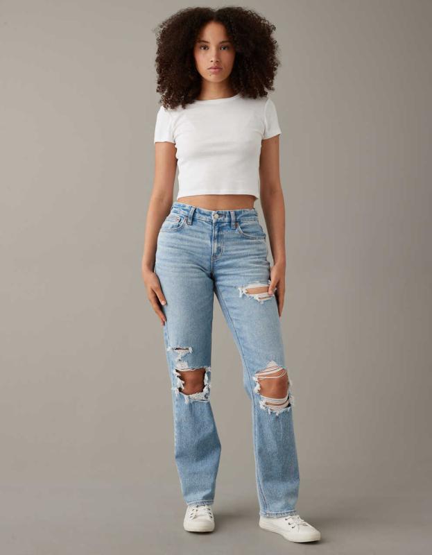 AE Stretch Curvy High-Waisted Straight Jean - Always Vintage, 2 