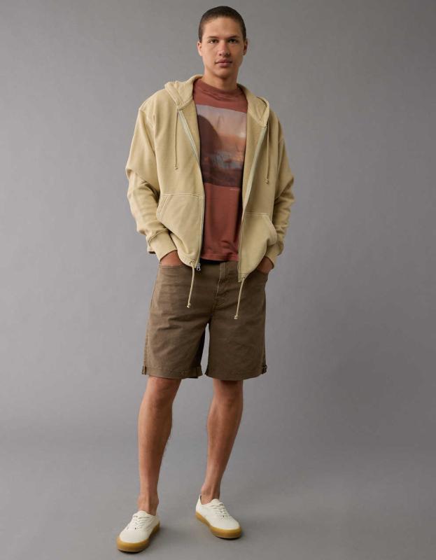 AE Oversized Photo Graphic T-Shirt - Faded Red, L 