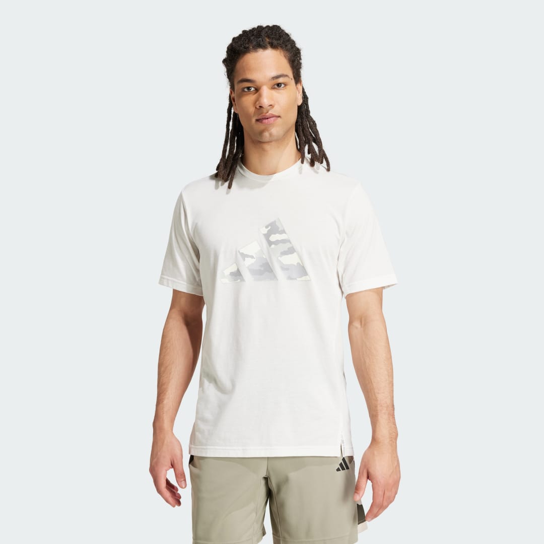 adidas Train Essentials Camo Graphic Logo Tee Training XL Men White