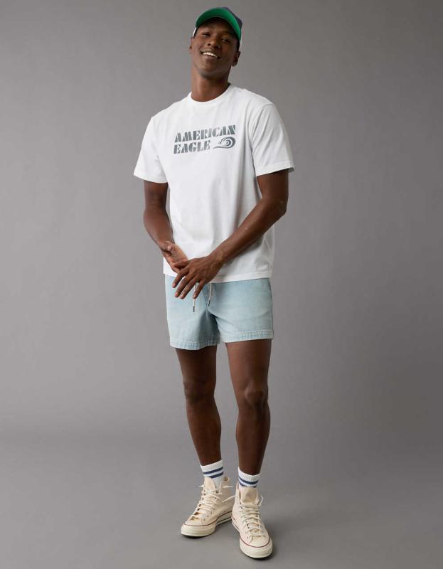 AE Logo Graphic T-Shirt - White, XL 